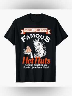 Fonda Lynn Dees Nuts Satisfies Funny,Men XL,Humor Short Sleeve T-Shirt